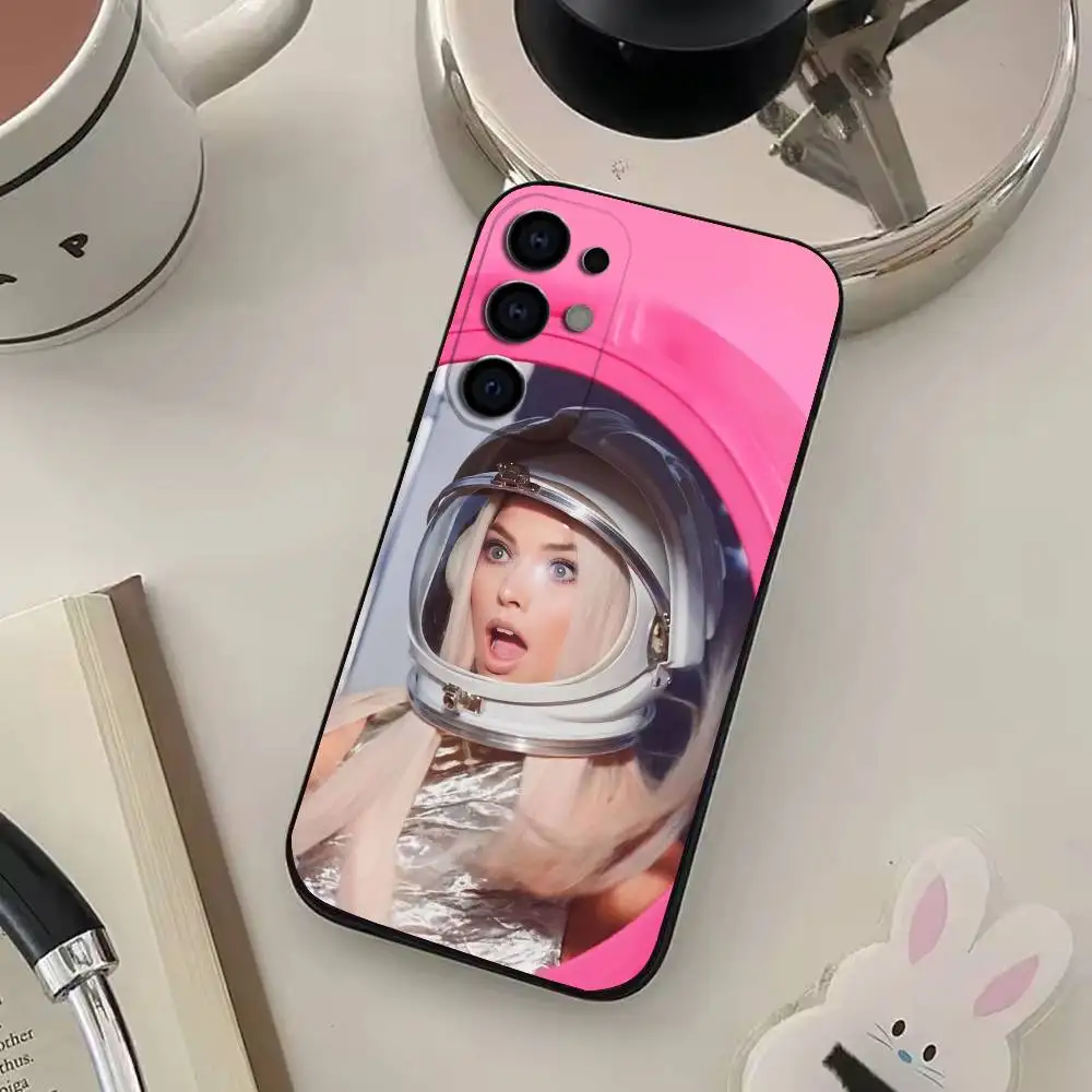 M-Margot E-Elise R-Robbie funda de teléfono para Samsung S25, S24, S21, S22, S23, S30, Ultra, S20, Plus, funda negra de silicona suave