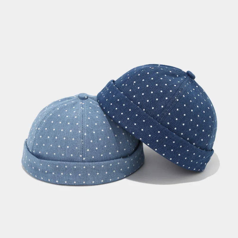 Multiple Types Of Melon Skin Hats Niche Designer's Brimless Dad Cap Fashionable Minimalist Retro Washed Denim Landlord Hat