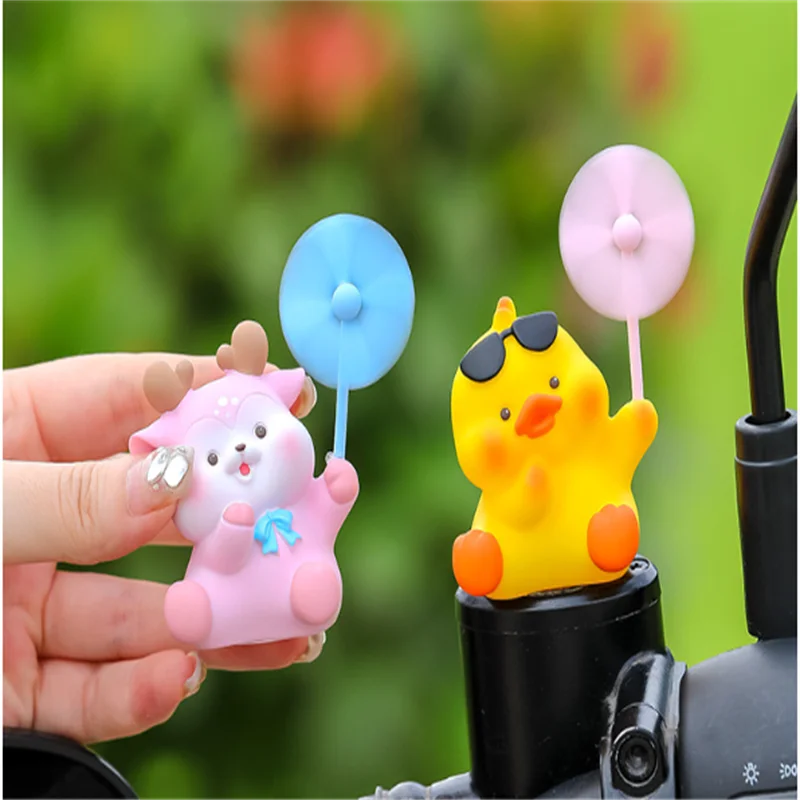 Little Yellow Duck New Cute Windmill Car Decoration Electric Bicycle Network Red Car Decoration