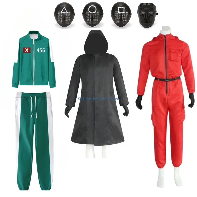 XIUYU COS لاعب الحبار مقنعين سيونغ جي هون تأثيري حلي 456 رياضية ألعاب كالاماري تمويه كرنفال ملابس للحفلات مرحبا بكم ~