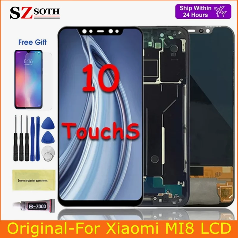 

Original For Xiaomi MI8 MI 8 M1803E1A Lcd Display Touch Screen Digitizer Assembly With Frame For Xiaomi MI 8 Repair parts