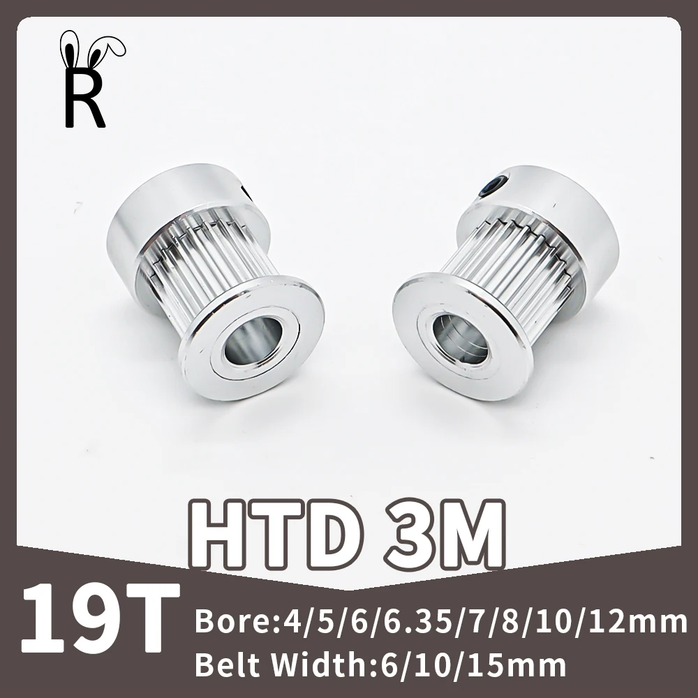 

19 Tooth HTD 3M Synchronous Wheel Bore 4/5/6/6.35/7/8/10/12mm 19T Pulley Gear Teeth Width 6/10/15mm Belt Pulley 3M Timing Pulley