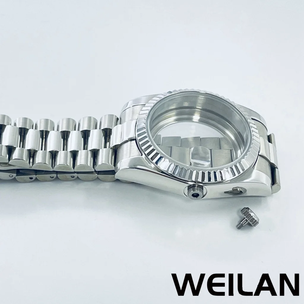 36mm 40mm Silvery NH34 NH35 NH36 NH38 NH39 NH70 NH72 ETA2824 PT5000 Watch Case Top Waterproof Sapphire Crysta