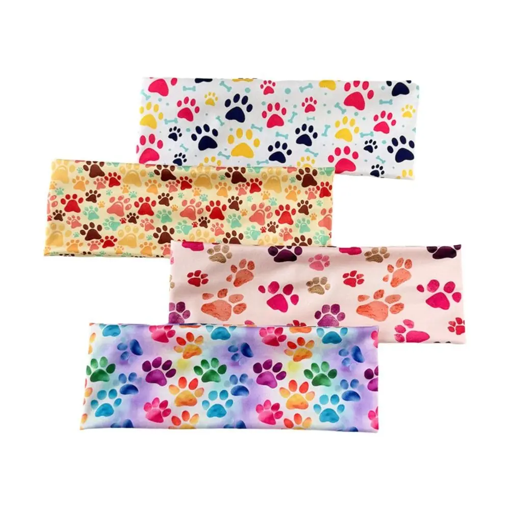 Fashion Paw Print Yoga Headband Elastic Sweat-absorbent Sport Hairband Breathable Soft Makeup Headband Sports