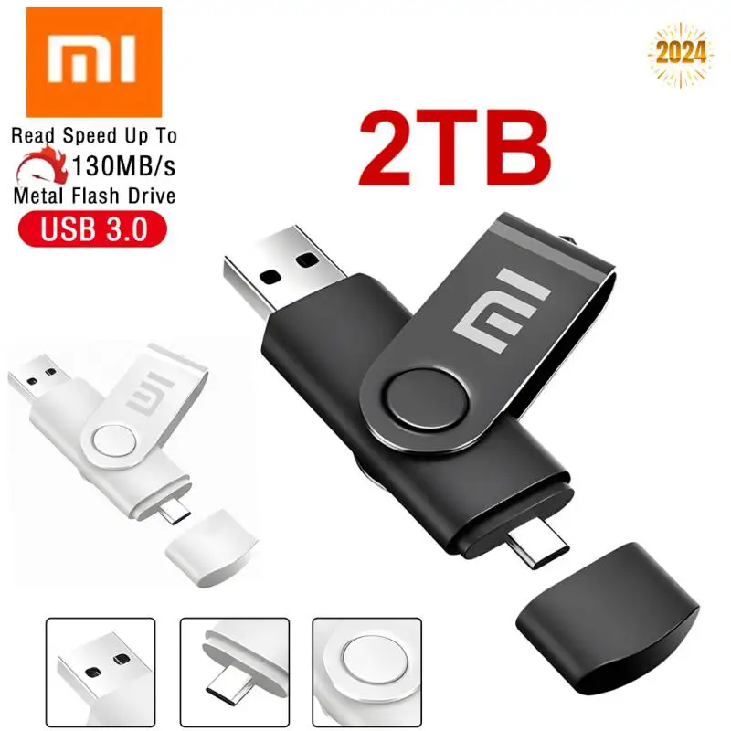 Xiaomi-防水メタルフラッシュドライブ,USB 3.0, 2テラバイト,高速ペンドライブ,Cタイプメモリ,コンピュータストレージデバイス用,1テラバイト,オリジナル