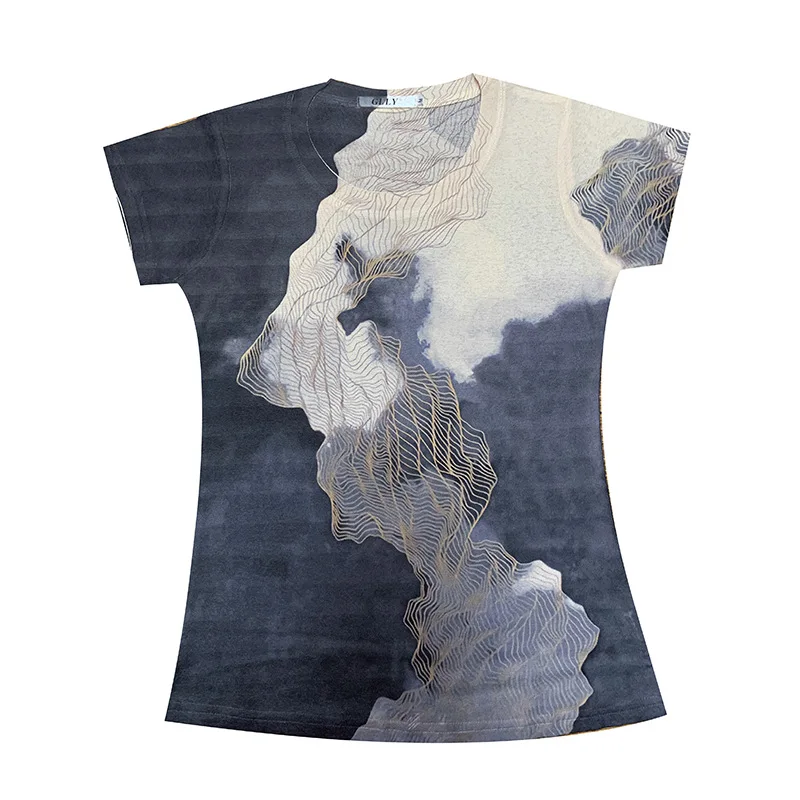 New Summer Vintage Clothes T-Shirt Women Fashion Sexy O Neck Print Graphic Tops Short Sleeve All Match Hot Tees