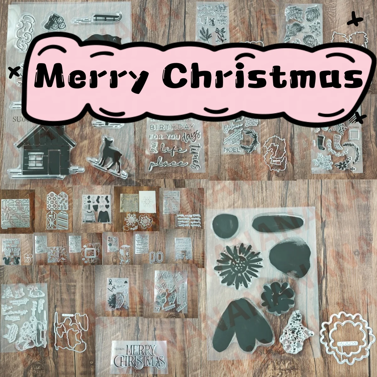 2025 Christmas Jolly Greenery Tree Amber Autumn Clear Stamps Metal Cutting Dies for DIY Greeting Card Making Paper Decoration