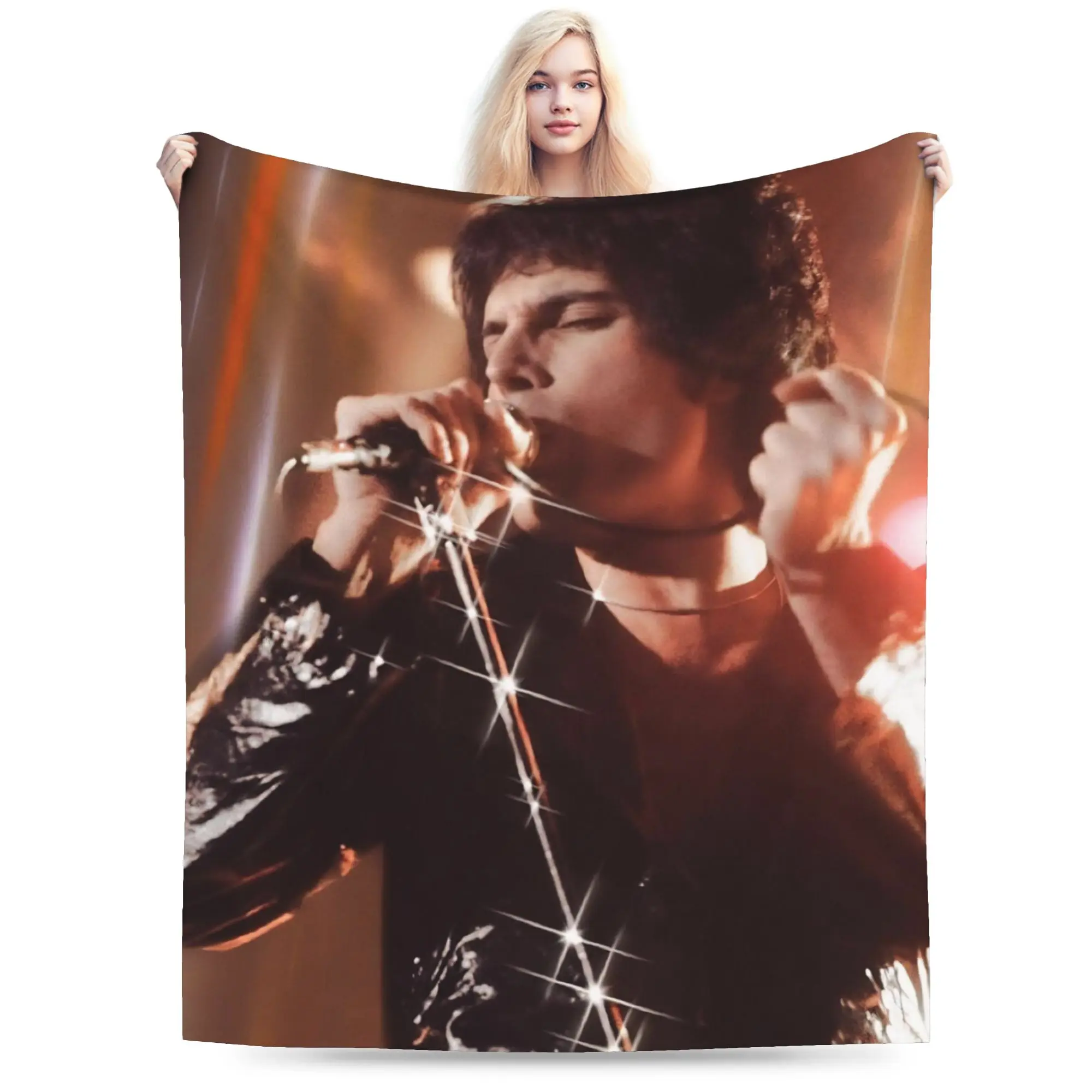 Singer Freddie Mercurys Warm Soft Blanket  Students Plush Bedding Throws Comfortable Bedroom Flannel Bedspread Sofa Bed Cover