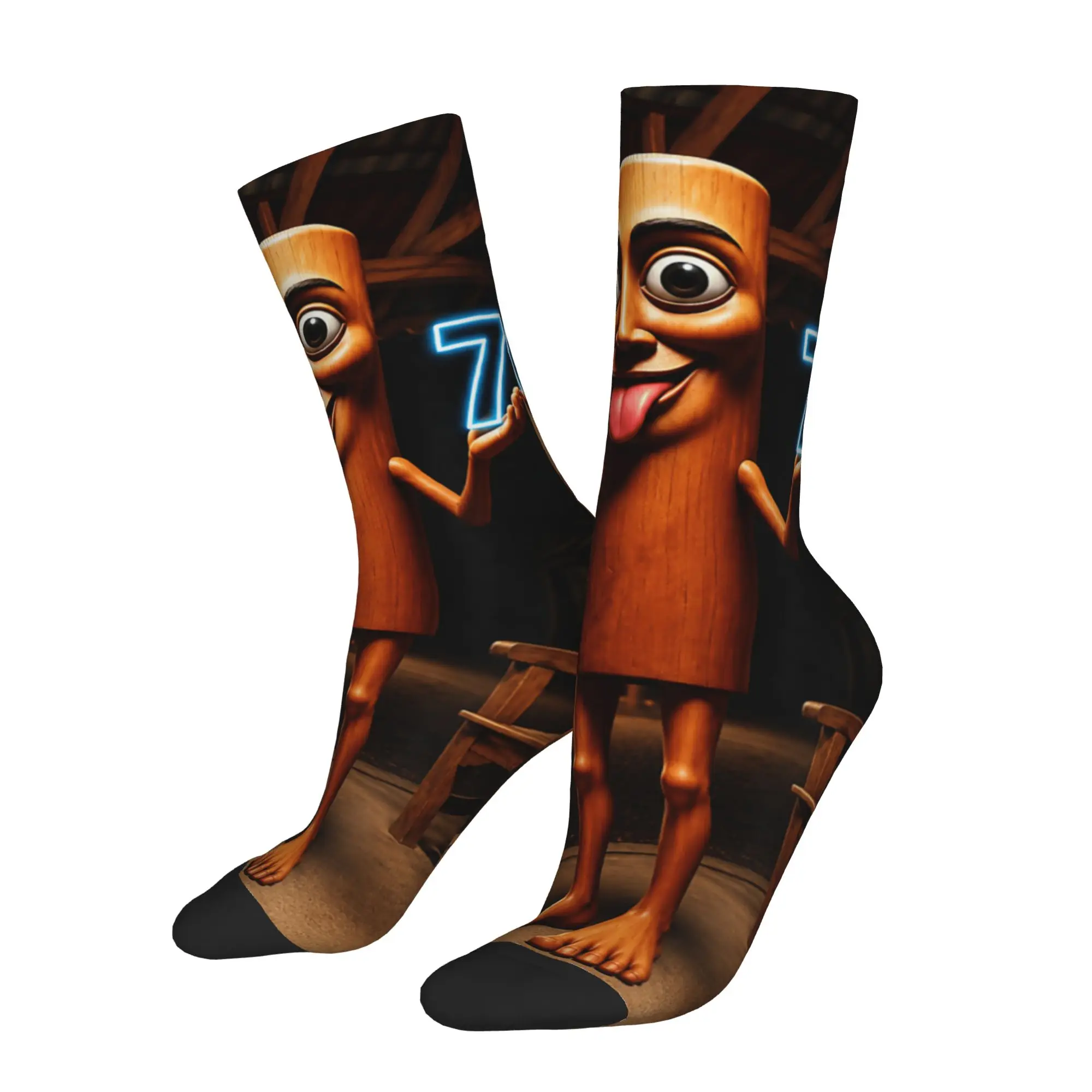 Autumn Winter Retro Unisex Tung Tung Tung Sahur Six Seven 67 Funny Brainrot Meme Socks  Breathable Football Socks