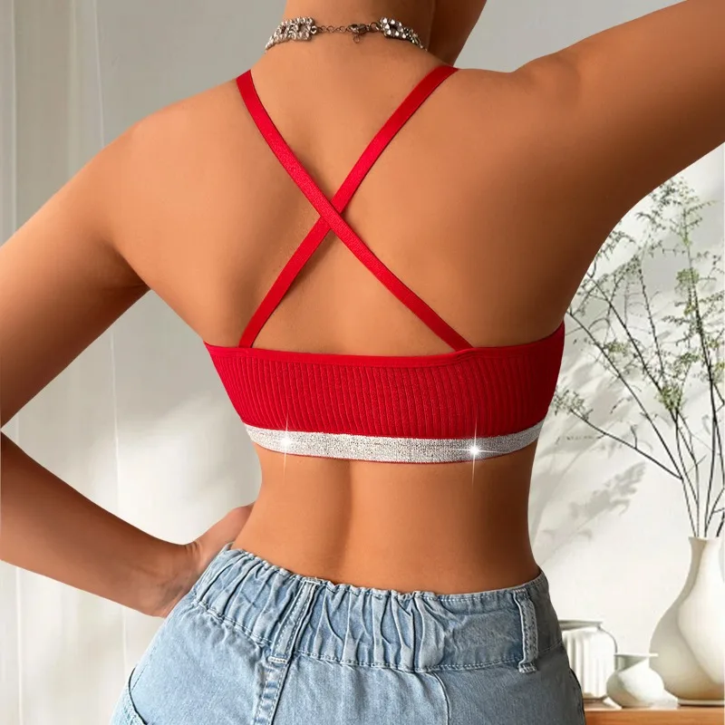 

1 шт., сексуальные женские бюстгальтеры с крестом и красивой спинкой, бюстгальтеры без подкладок с застежкой спереди, блестящее нижнее белье, дышащий бюстгальтер, модное женское нижнее белье