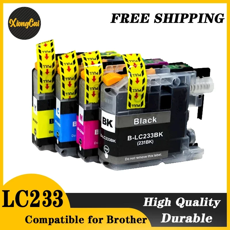 4Pcs LC233 compatible ink cartridge For brother LC 233 DCP-J562DW DCP-4120DW MFC-J480DW MFC-J4620DW ink cartridge LC233 full ink