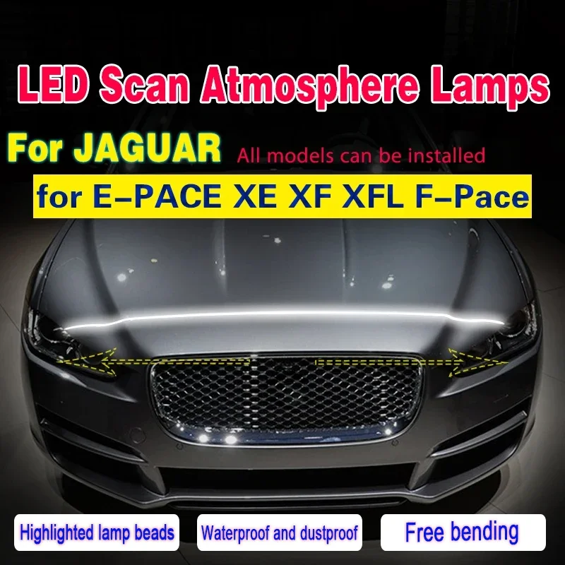 1pcs LED DRL For Jaguar E-PACE XE XF XFL F-Pace Daytime Running Light Fog Lamp Scan Starting Car Decorative Atmosphere Lamps DRL