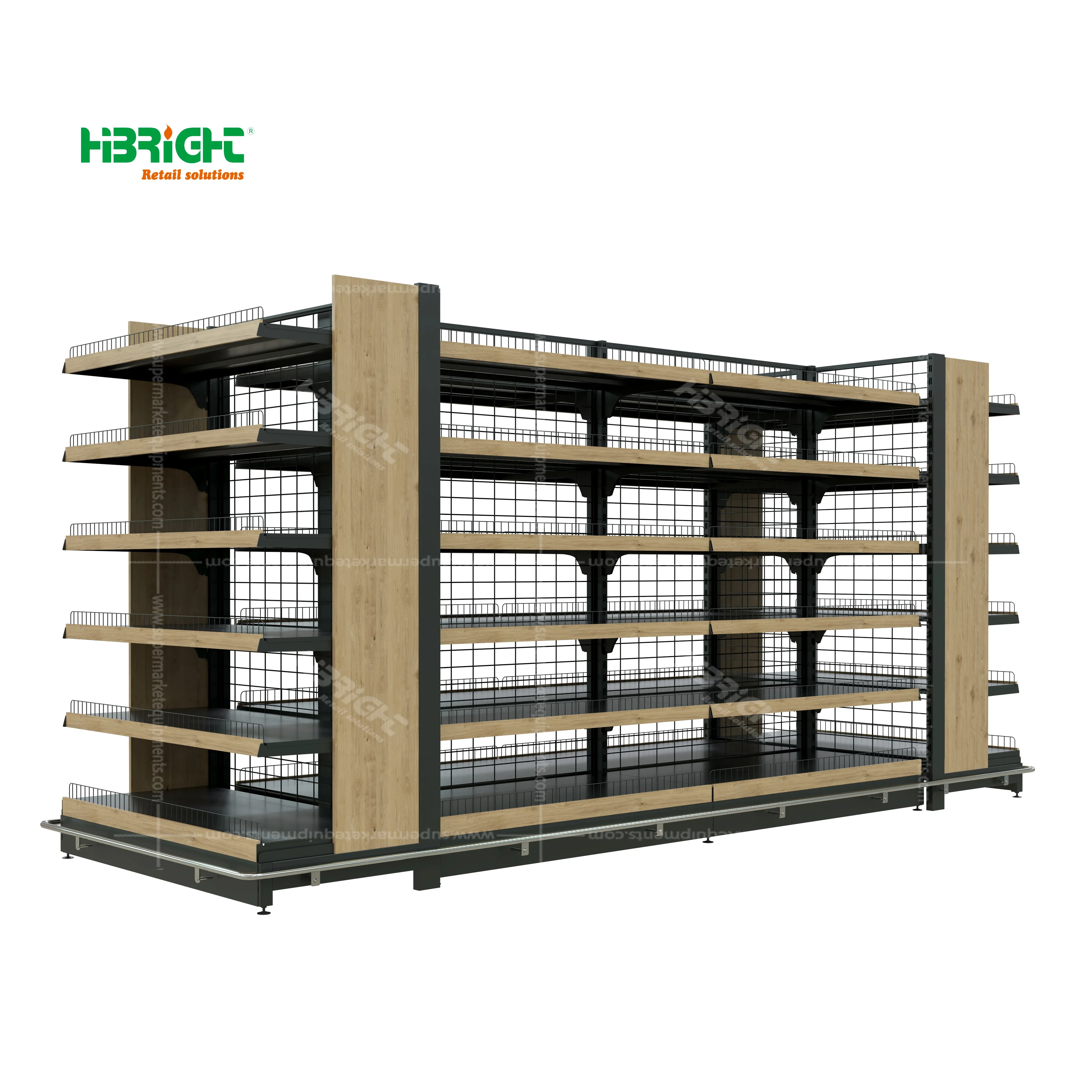 Luxury Commercial Display Shelf Wooden Supermarket Red Wine Display Wall Racks