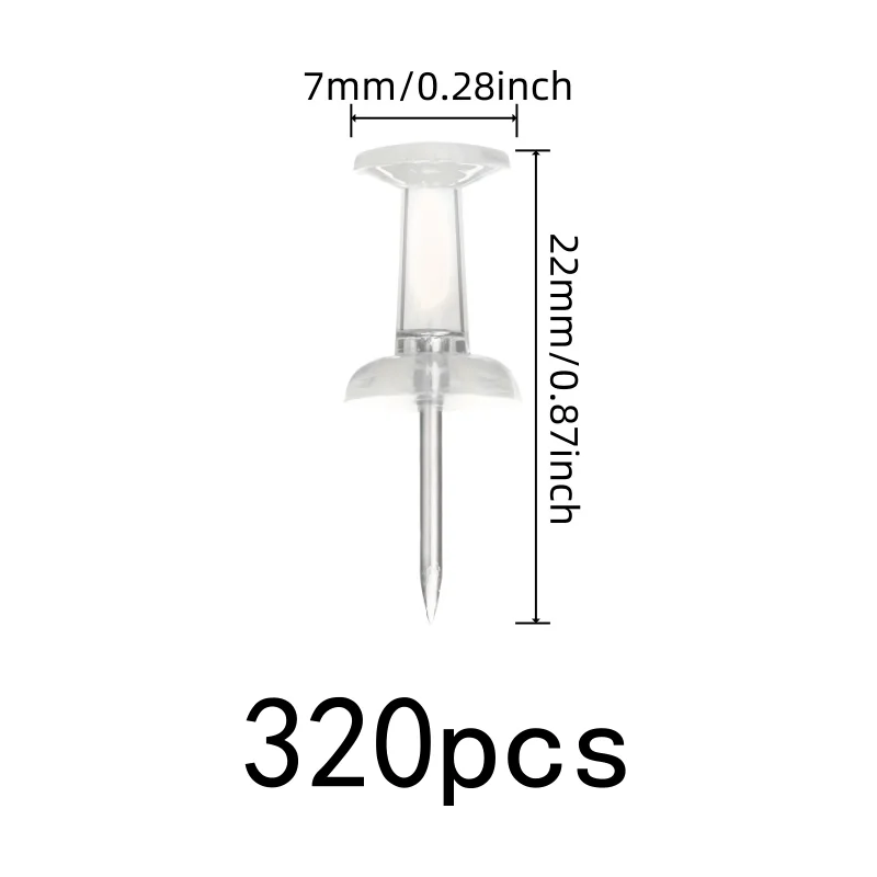 320 pcs Clear Map Pins, Home Photo Display, Non-Damage Wall Safe, Reusable Durable, Multipurpose, Versatile