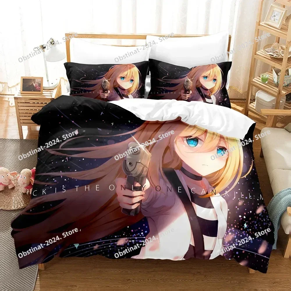 Angels of Death Bedding Set Anime Ray Isaac Foster Bed Printed With Pillowcase Duvet Cover Soft Single Double Queen King Size