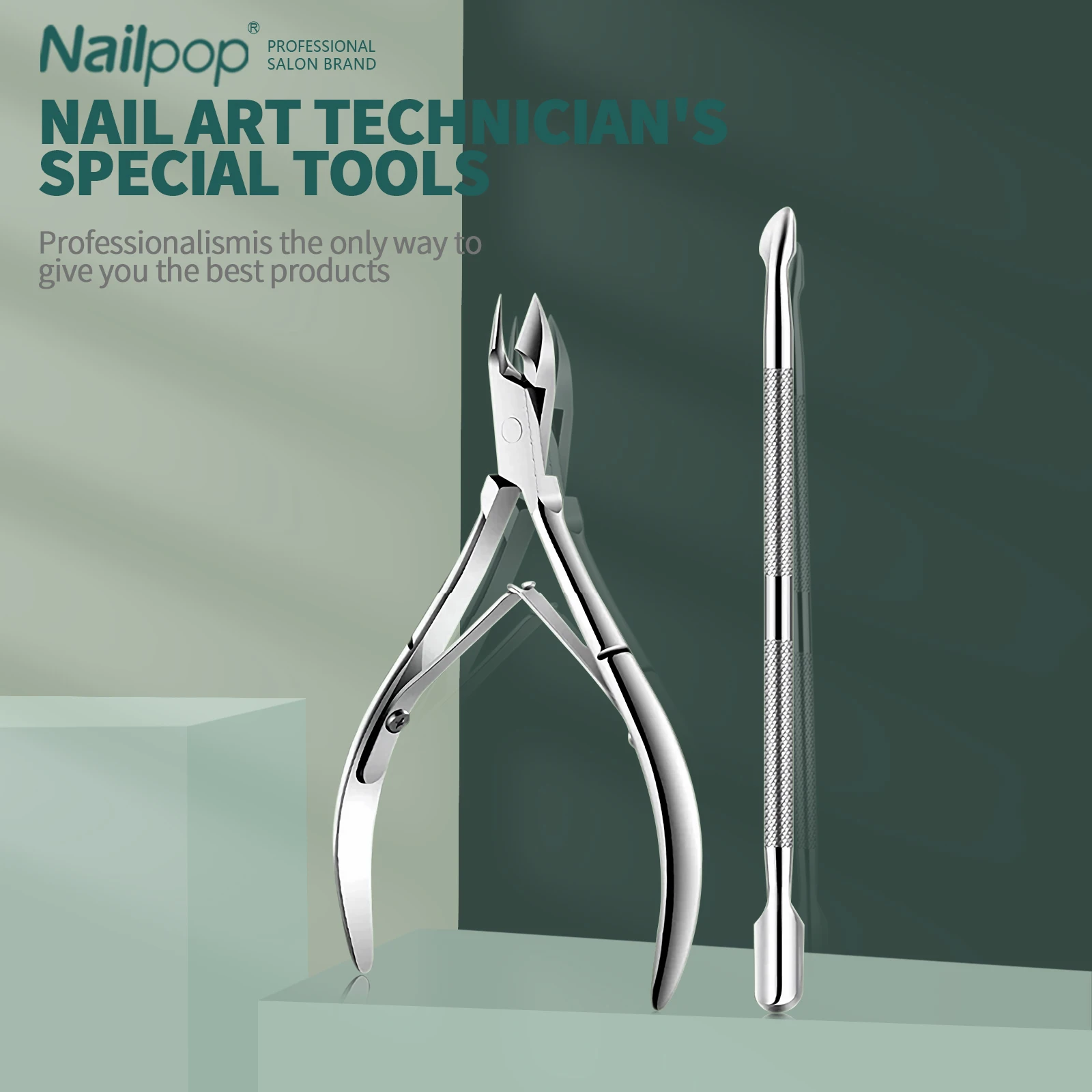1/2pcs Professional Stainless Steel Nail Cutter Scissor Nippers Function Cuticle Pusher Remover Manicure Nail Art Care Tool Kit