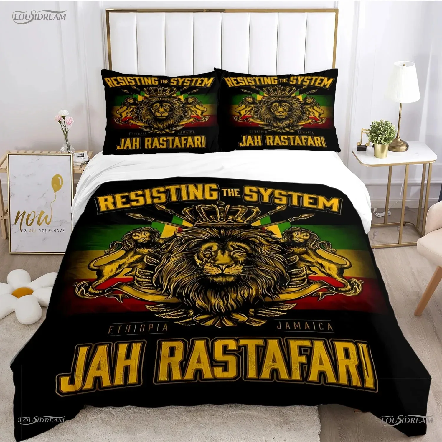 Bob marley Music Duvet Cover Comforter Fear Bedding sets Soft Quilt Cover and Pillowcases for Teens Boy SingleDoubleQueenKing