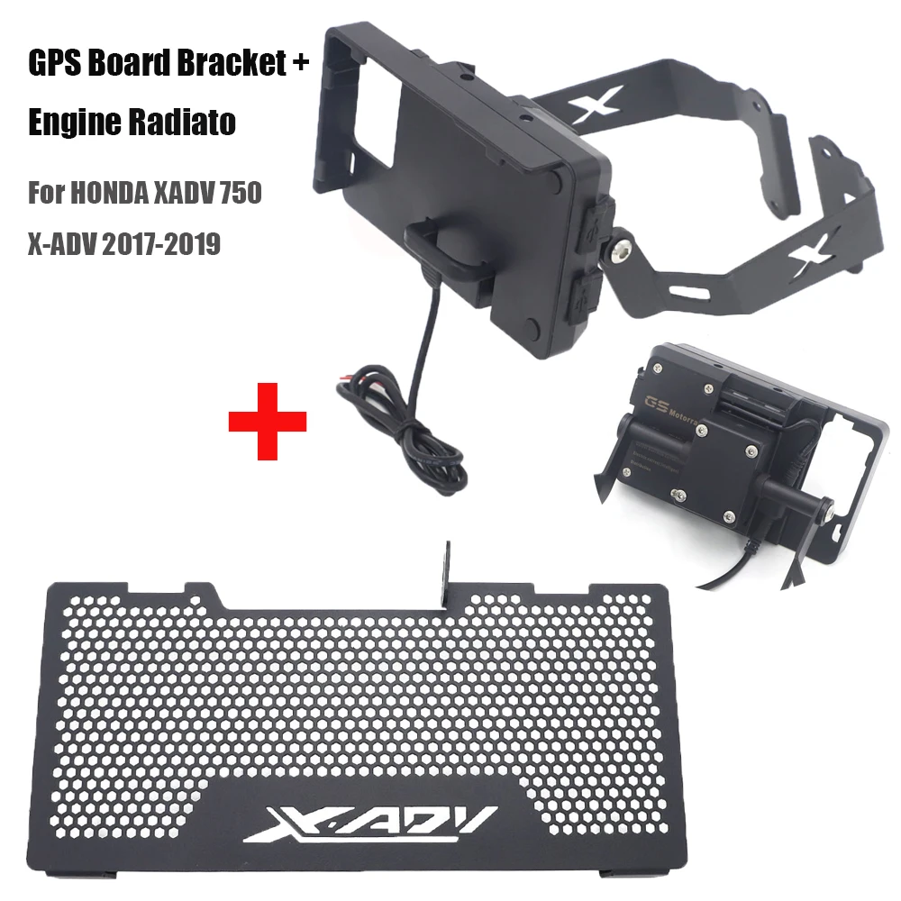 

Mobile Phone GPS Plate Bracket +Engine Radiator Bezel Grille Protector Grill Guard Cover For HONDA XADV 750 X-ADV 2017-2019
