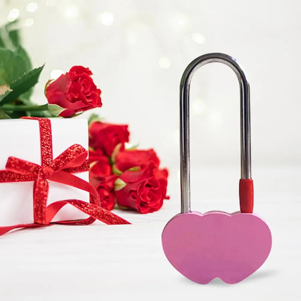 Fashion Heart Lock Solid Color Heart Padlock Wear-resistant Wishing Locks Compact Wishing Padlock for Couple