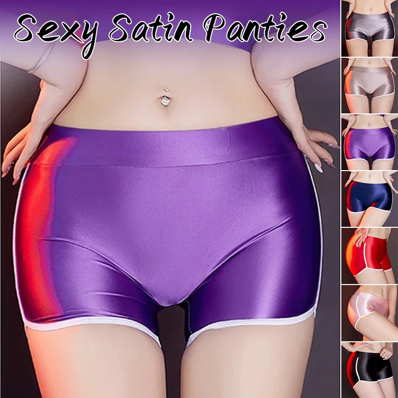 

Summer Women's Satin Shorts High Waist Women's Casual Beach Shorts Women's Silk Panties Yoga Sports Boxer Shorts