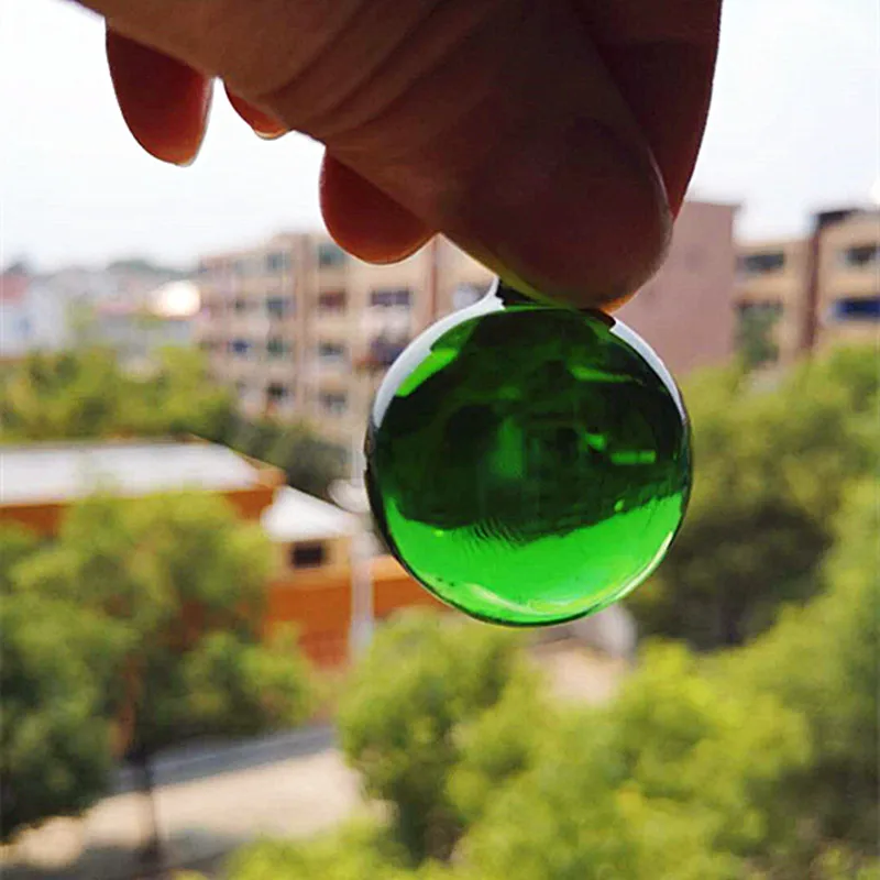 New Arrived 30mm Green Smooth Glass Ball Nice Crystal Feng Shui Spheres Birthday Party Outdoor Christmas Tree Hanging Decoration