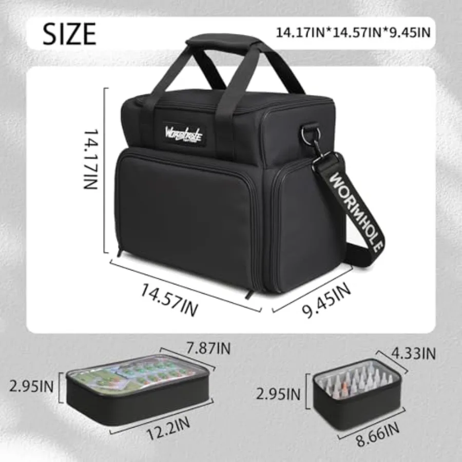 กระเป๋าใส่ลายสัก Wormhole พร้อมช่องใส่ของด้านในแบบถอดได้ 3 ช่อง และดีไซน์ 2 ชั้น สำหรับพกพาสะดวก เหมาะสำหรับเก็บลายสัก