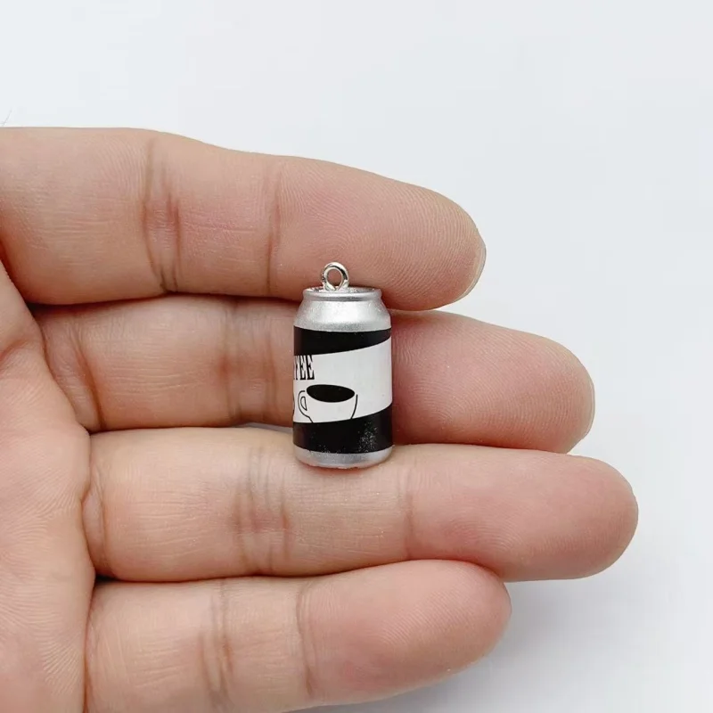 10Pcs Mini Simulation Beverage Can Resin Charms Colorful Imitation Drink Bottle Pendants DIY Earring Keychain Jewelry Making Sup view 2