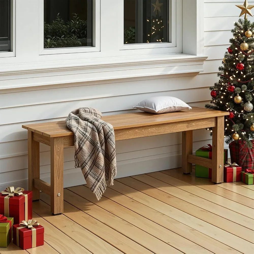 

Outdoor Bench, 2-Person Poly Lumber Garden Bench, All-Weather Patio Bench Will not Rot and Fade for Garden, Porch, Backy