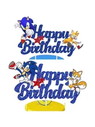 Sonic The Hedgehog Party Supplies Boys Birthday Party Paper Tableware Cake Topper Cupcake Decor Baby Shower Party Decorations