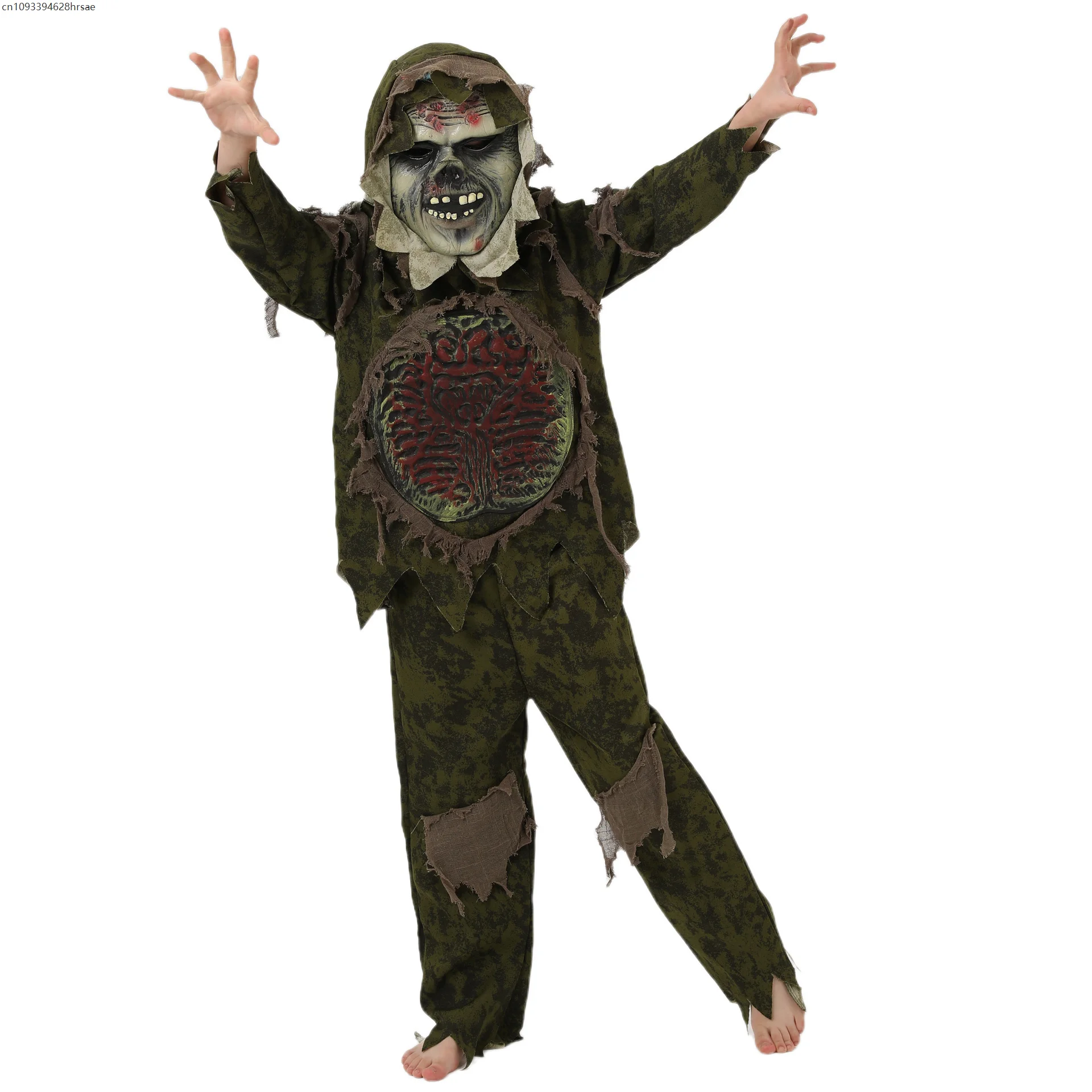 

2025 New Arrival Horror Skeleton Adventure Marsh Monster Halloween Roleplay Cosplay Swamp Zombie Child Costume