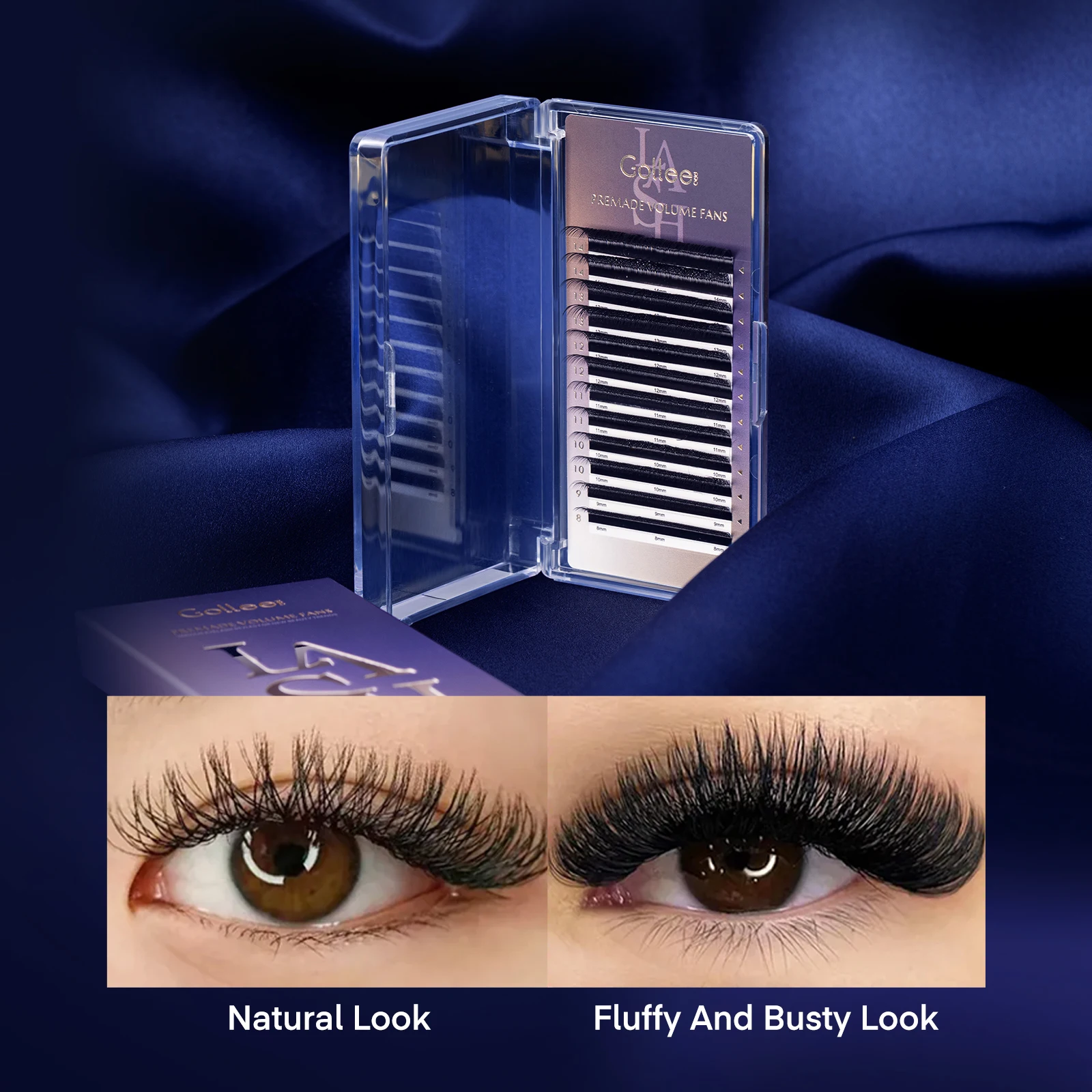 Gollee Nowe Rzęsy 5D W Czarne Gotowe Kępki Przedłużanie Rzęs Naturalne Miękkie Indywidualne Objętościowe Puszyste Sztuczne Rzęsy Narzędzia do Makijażu