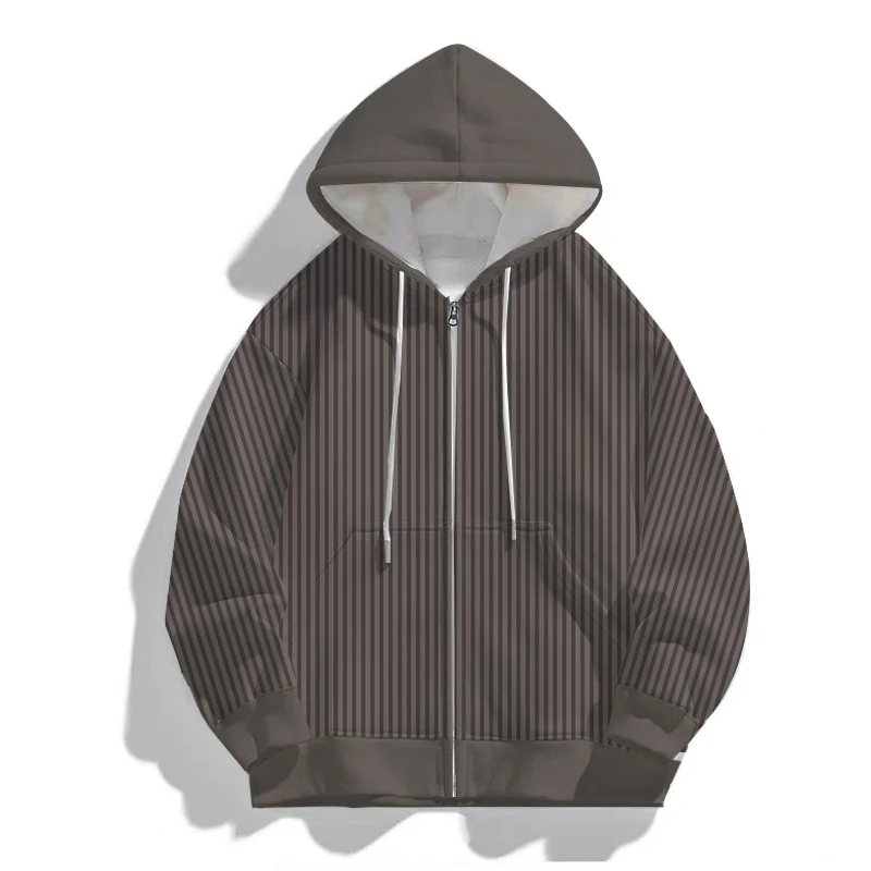 

New Stripe Design Men Clothes Casual Hooded Coat Men Sport Fashion Cardigan Sweatshirt