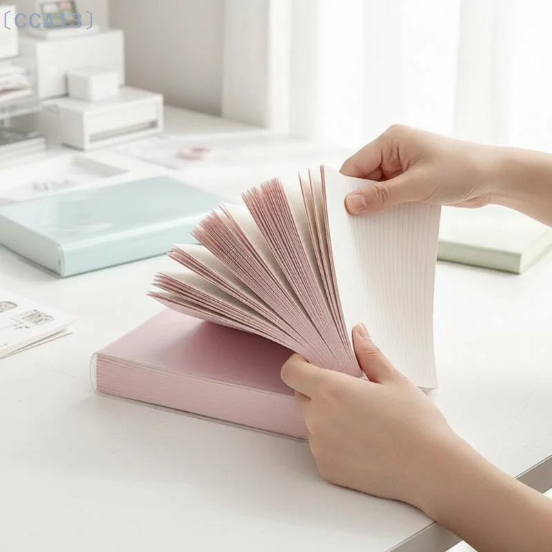[CCA13]Macaron Thickened Writing Notebook 400 Pages Large Capacity Transparent Cover for Student Daily Study Use