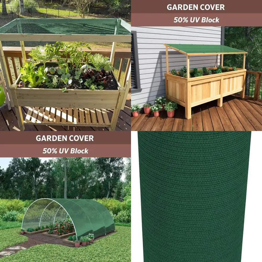 

50% рулон ткани для тента с УФ-блоком, 6 футов x 100 футов, лесной зеленый цвет для использования в саду и теплице