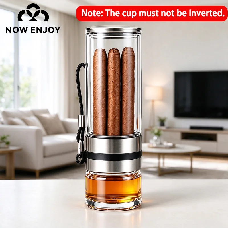 2026 DIY Flavored Whiskey and Cigar aroma Cup Cigar Humido Three-in-One Humidifier Tube Humidifier Cup Special for Cigar Aging