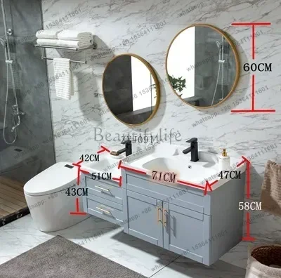 cabinet high and low parent-child bathroom children's mother and child hand washing ceramic face washing combination