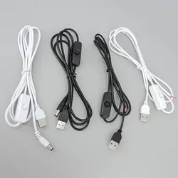 DC 5V USB Male Power Supply Wire with on/off button Switch Extension Cable for DIY LED Strips