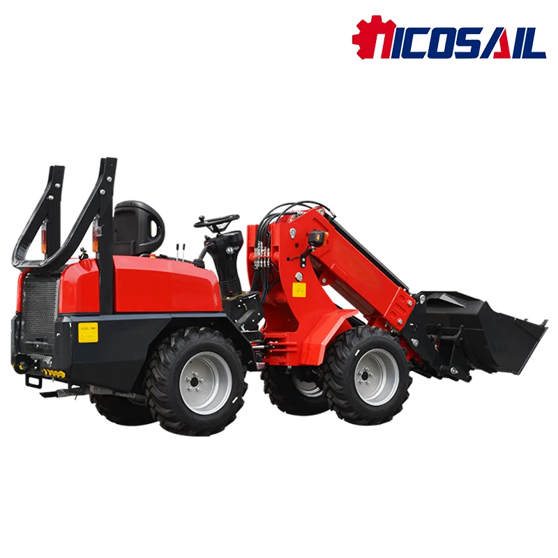 

Free shipping customized sales of 1-ton skid steer loader telescopic arm hydraulic skid steer loader EPA engine wheel heavy equi