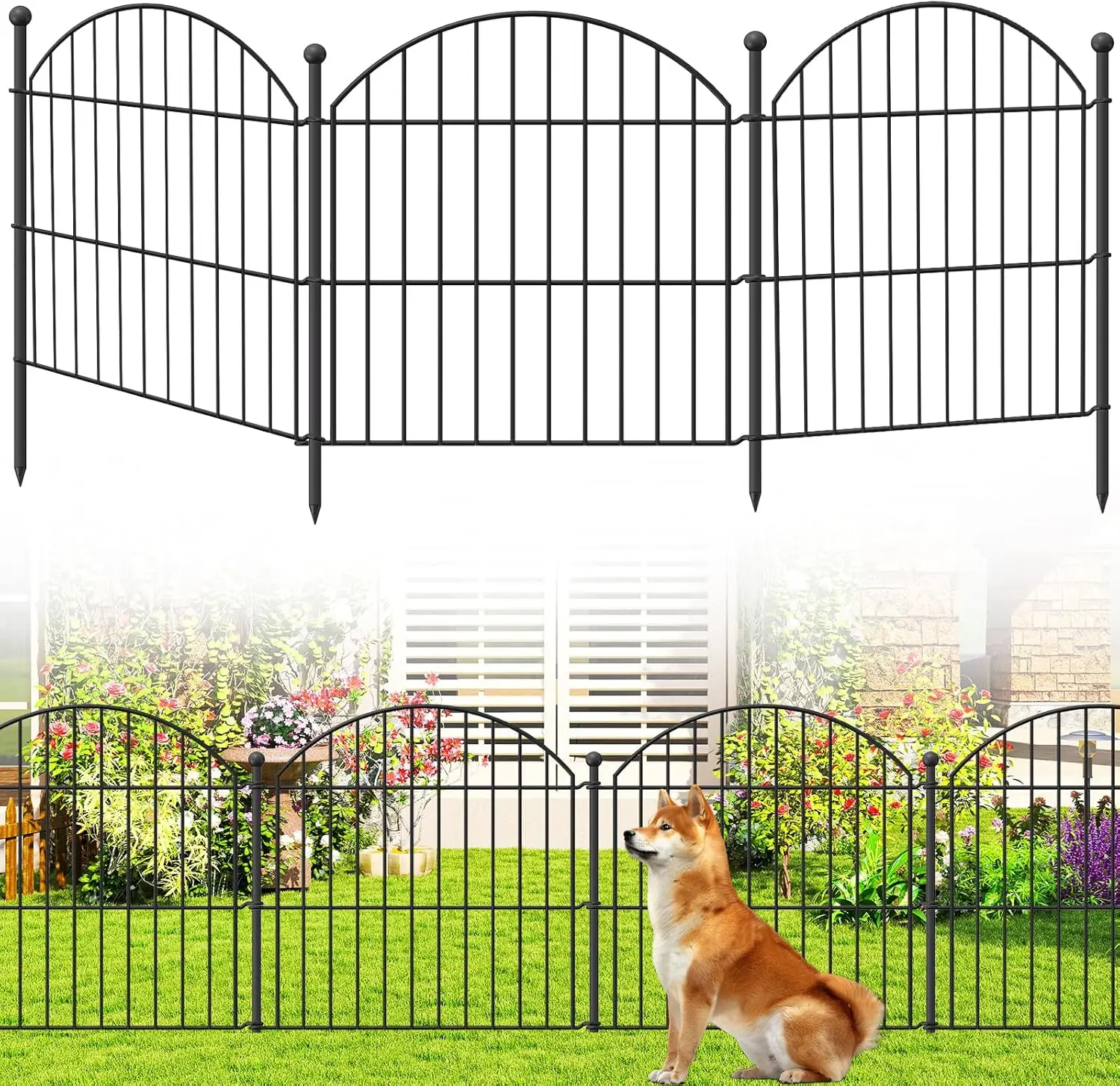 

Decorative Garden Fence 24in High x20ft Long, 10 Pack No Dig Animal Barrier for Dogs and Flower Beds