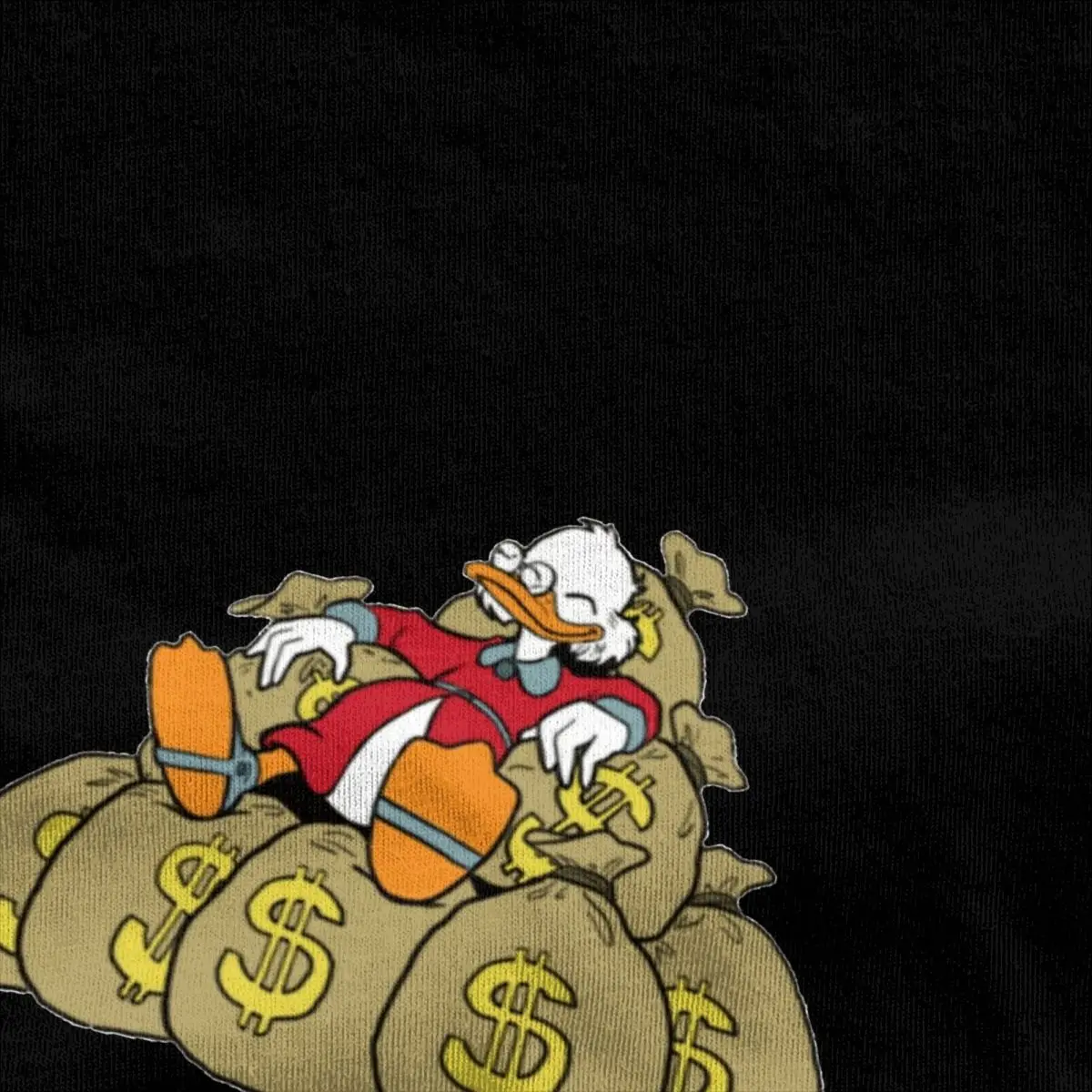 Picsou Art Uncle Scrooge Ducktales T-Shirt for Men Vintage Cotton Tee Shirt Round Neck Short Sleeve T Shirts Plus Size Clothing