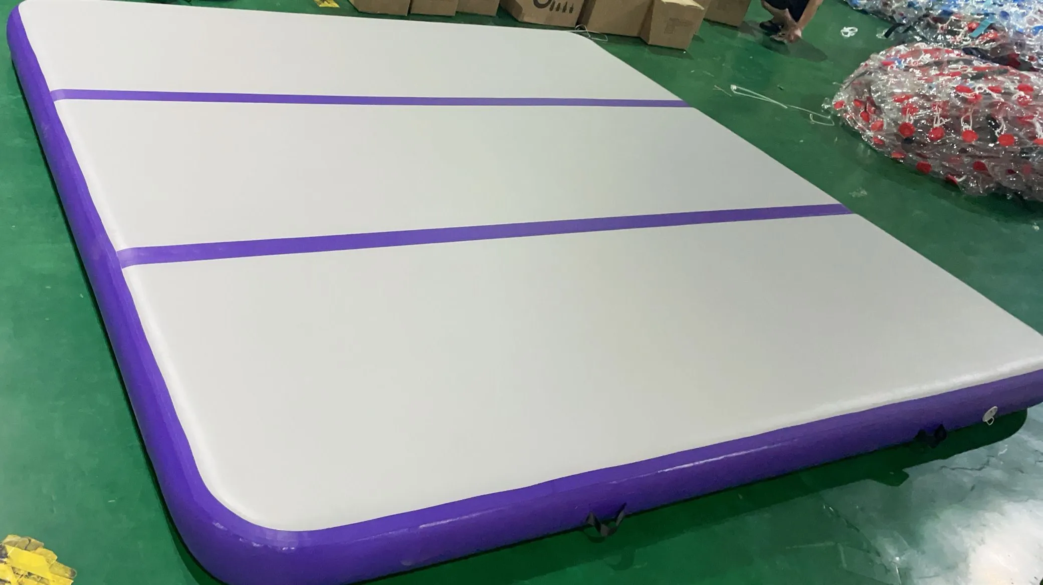 3x3x0.2m Gymnastiek Matras Gym Tumbling Air Track Gymnastiek Air Mat Tumble Track Tumbling Mat opblaasbare Vloermatten met Pomp