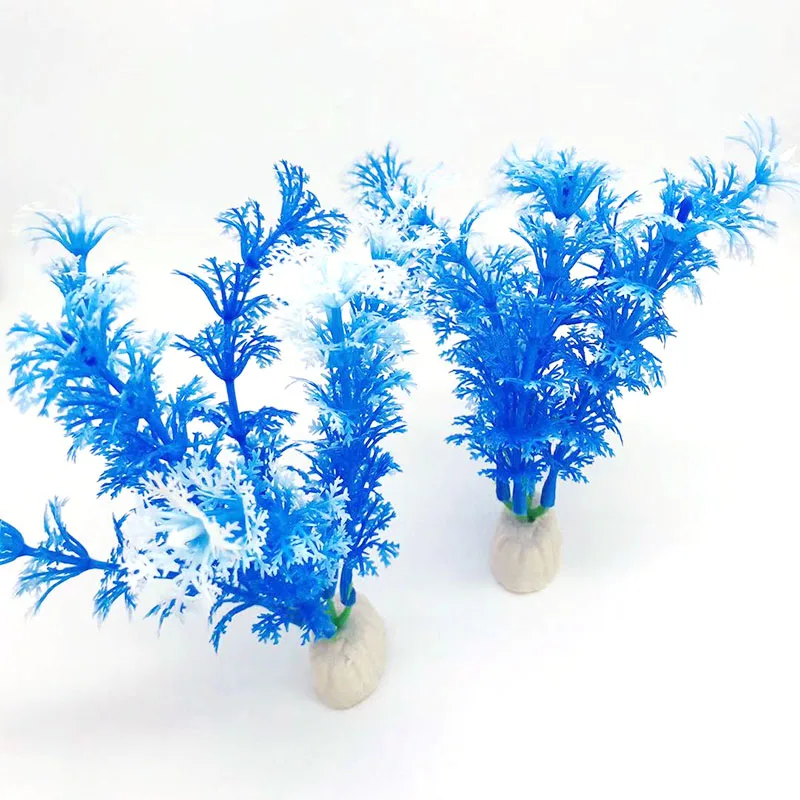 1pcs Blue Simulated Aquarium Plants Ornaments Aquarium Fish Tank Plant Underwater Grass Decor Aquarium Decoration