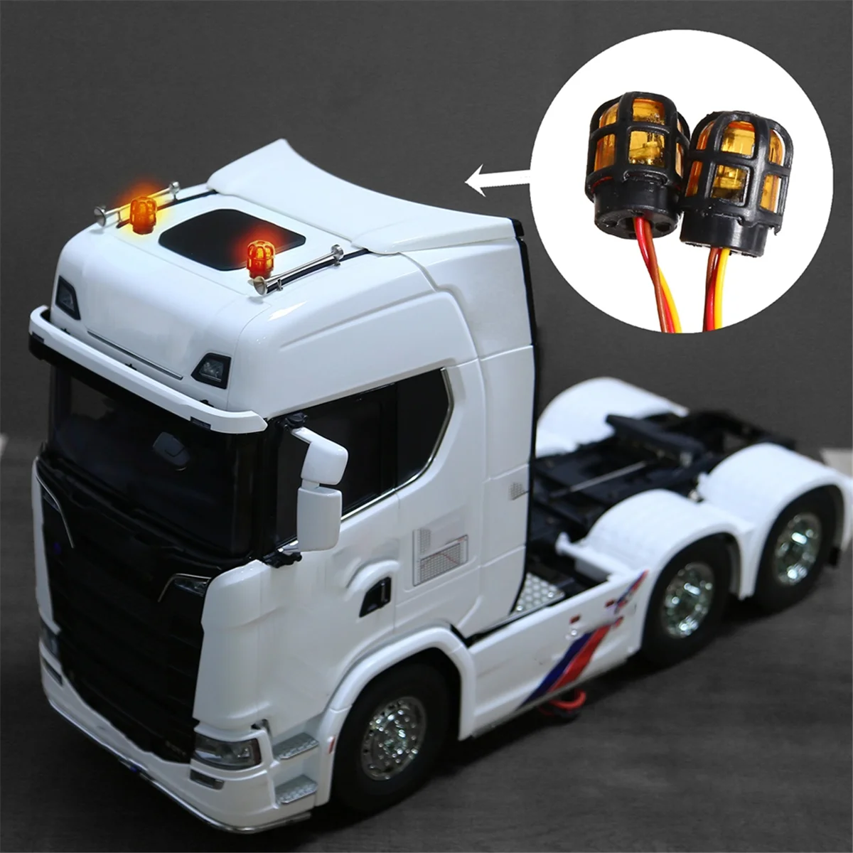 360-stopniowa obrotowa lampa LED do koparki 1/14 Tamiya-RC Truck Trailer Wywrotka Scania-770S Car