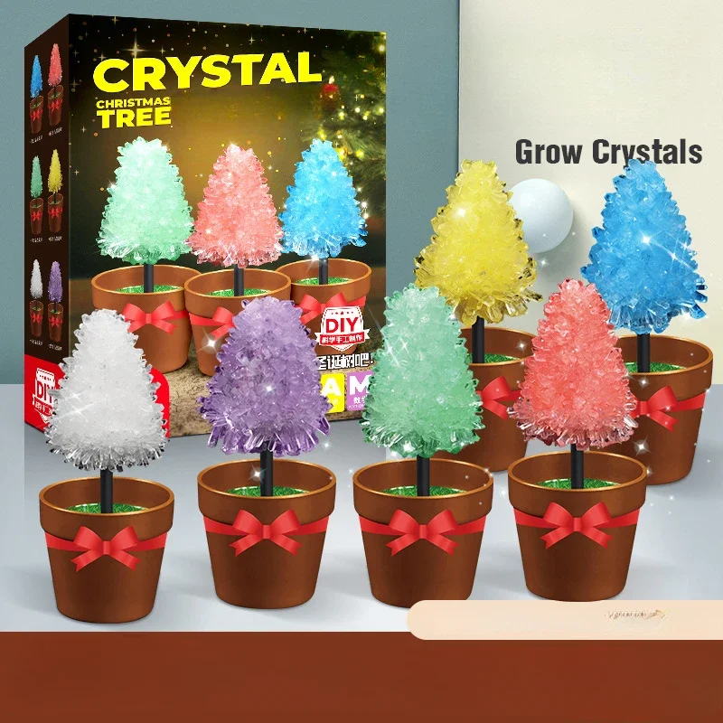 Handgemaakte Toolkit Voor Kinderen, Crystal Teelt Toolkit, Kerstboom Binnen 24 Uur, Educatieve Ambachten Met Inbegrip Van 2 Bomen,