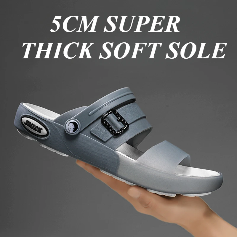 

Original Men's Sandals Dual Use Flat Slip on Sandals Slippers Summer Outdoor Beach Sandal Shoes for Men Sandalias De Hombre 2025