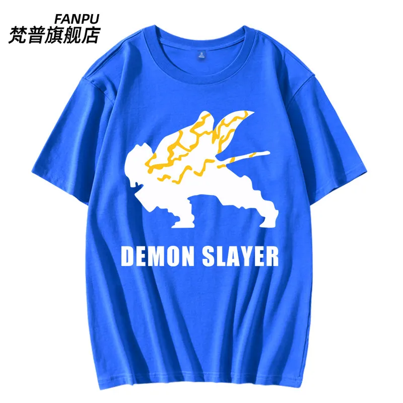 Ghost Slayer Blade New My Wife Shanyi Charcoal Zhilang Izuke Anime Japanese Pure Cotton Printed Men's and Women's New T-shirt