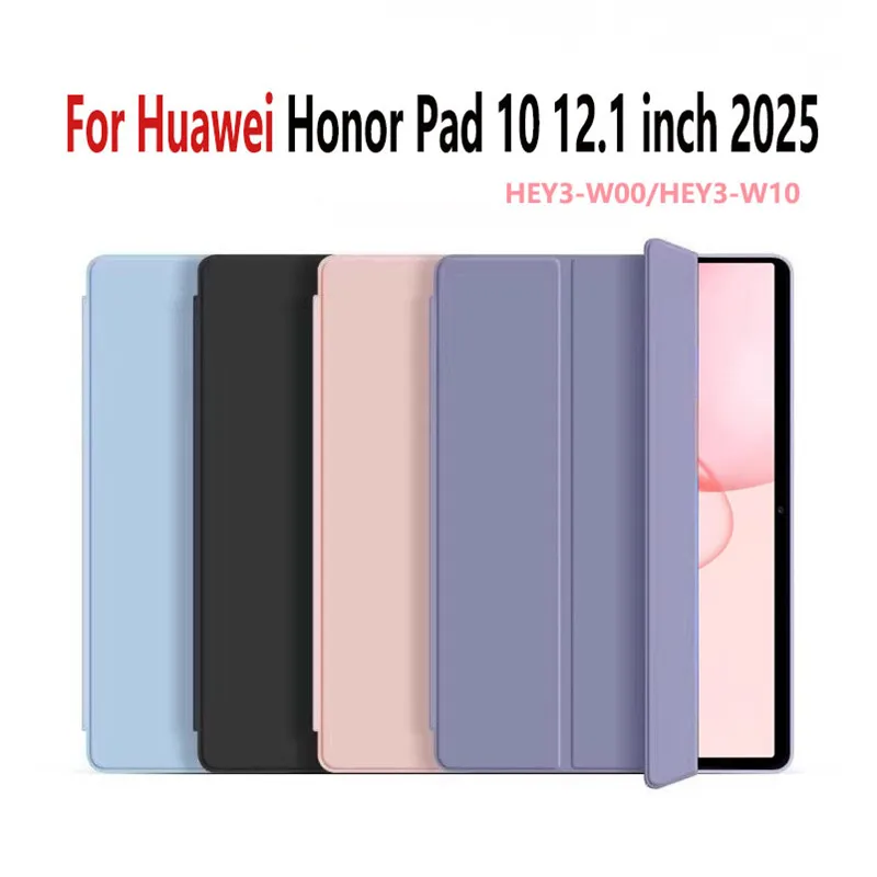 

For Huawei Honor Pad 10 Case 2025 HEY3-W00 HEY3-W10 12.1inch Magnetic Trifold PU Leaher Soft Back Stand Tablet Cover Funda Coque