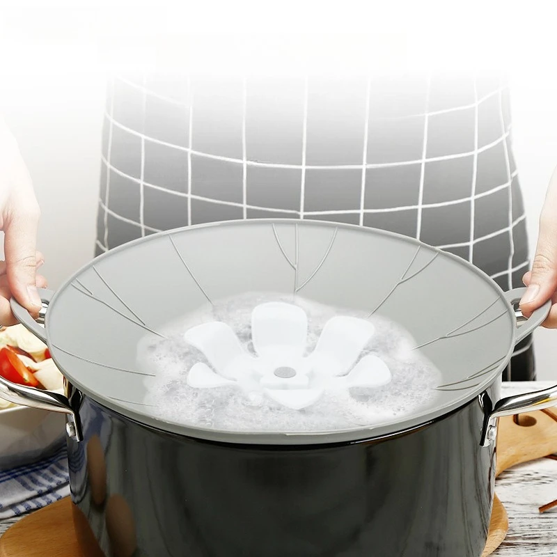 Silicone Spill Proof Pot Lid Kitchen High Temperature Resistant Splash Proof and Splash Proof Silicone Lid Kitchen Tool