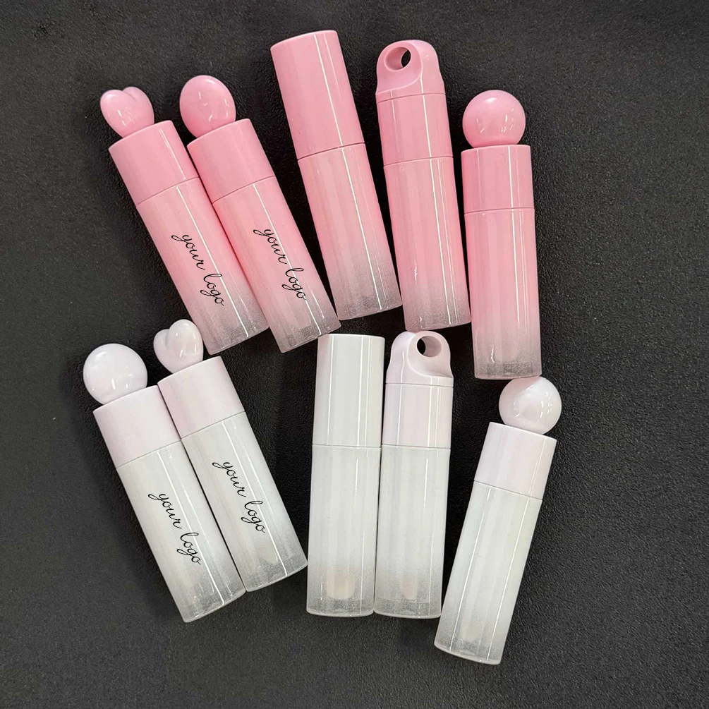 Private Label Empty Lip Gloss Tube 4ml Gradient Pink White Bottle Wholesale Durable Custom Logo Makeup 10 Type Packages