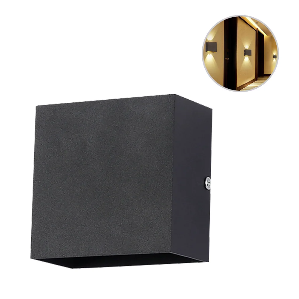 

Square LED Wall Lamp Black Creative Modern Wall Sconce Indoor Lighting Decorative for Living Room Bedroom Corridor